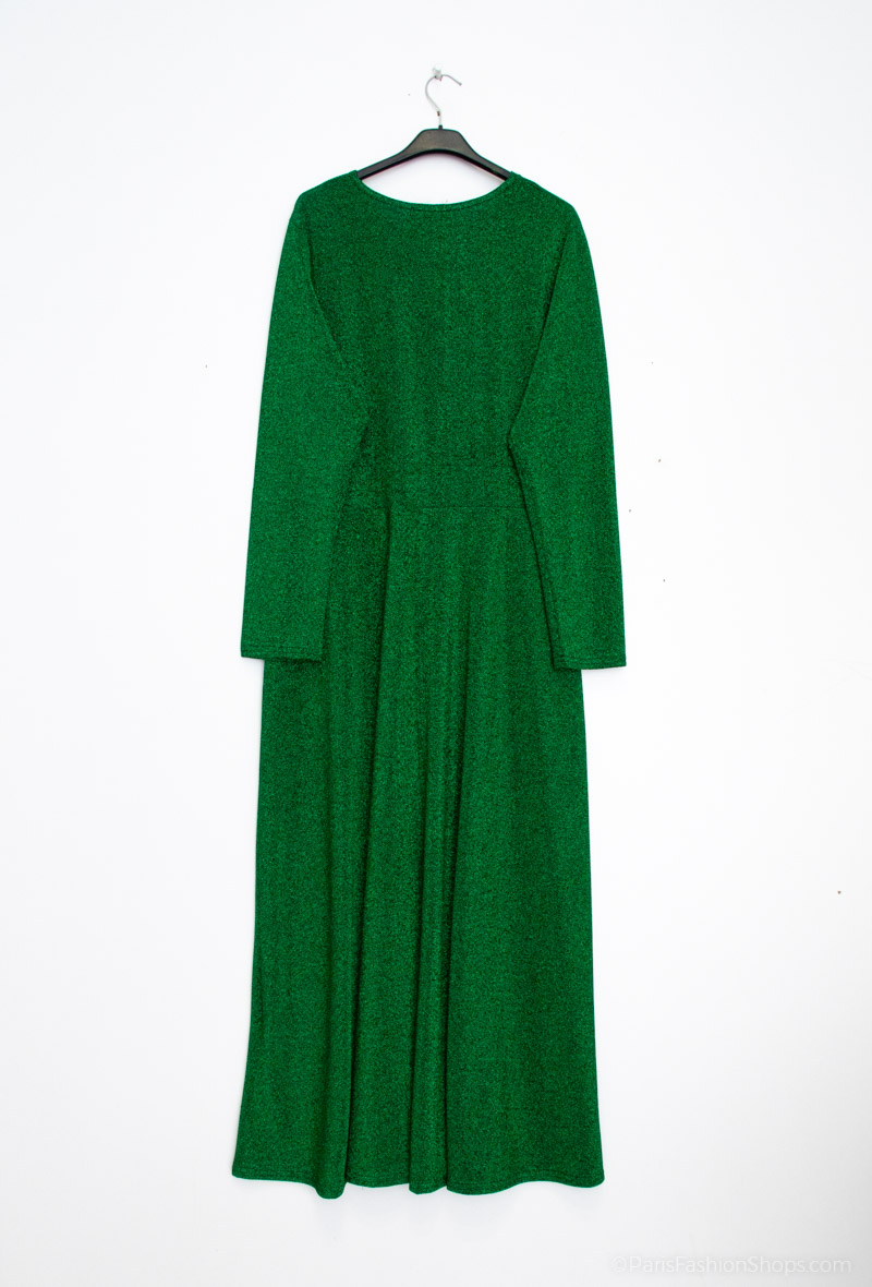 Grøn stretch kjole PLUS SIZE
