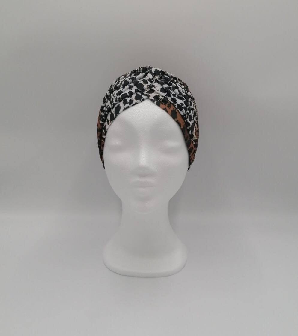 Brun leopardprint turban