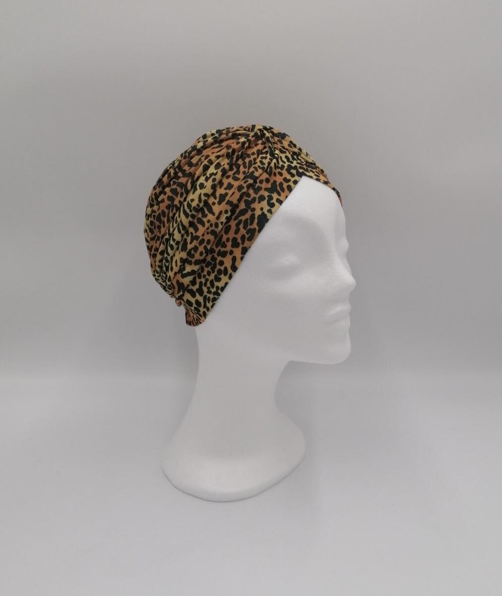 Orange leopardprint turban