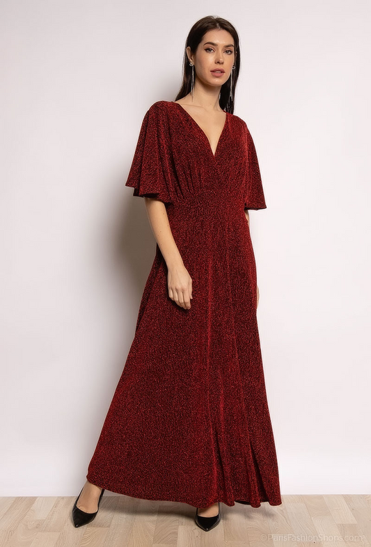 Rød glimmer kjole