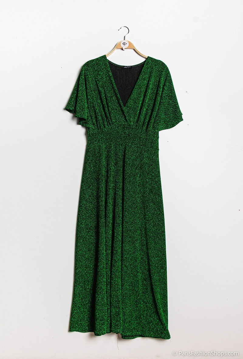 Grøn glimmer kjole