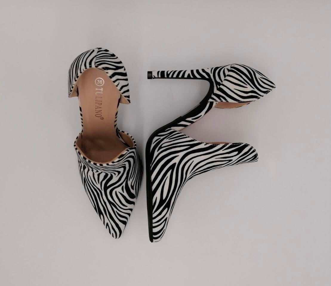 Zebra stribet støvletter - KUN ONLINE
