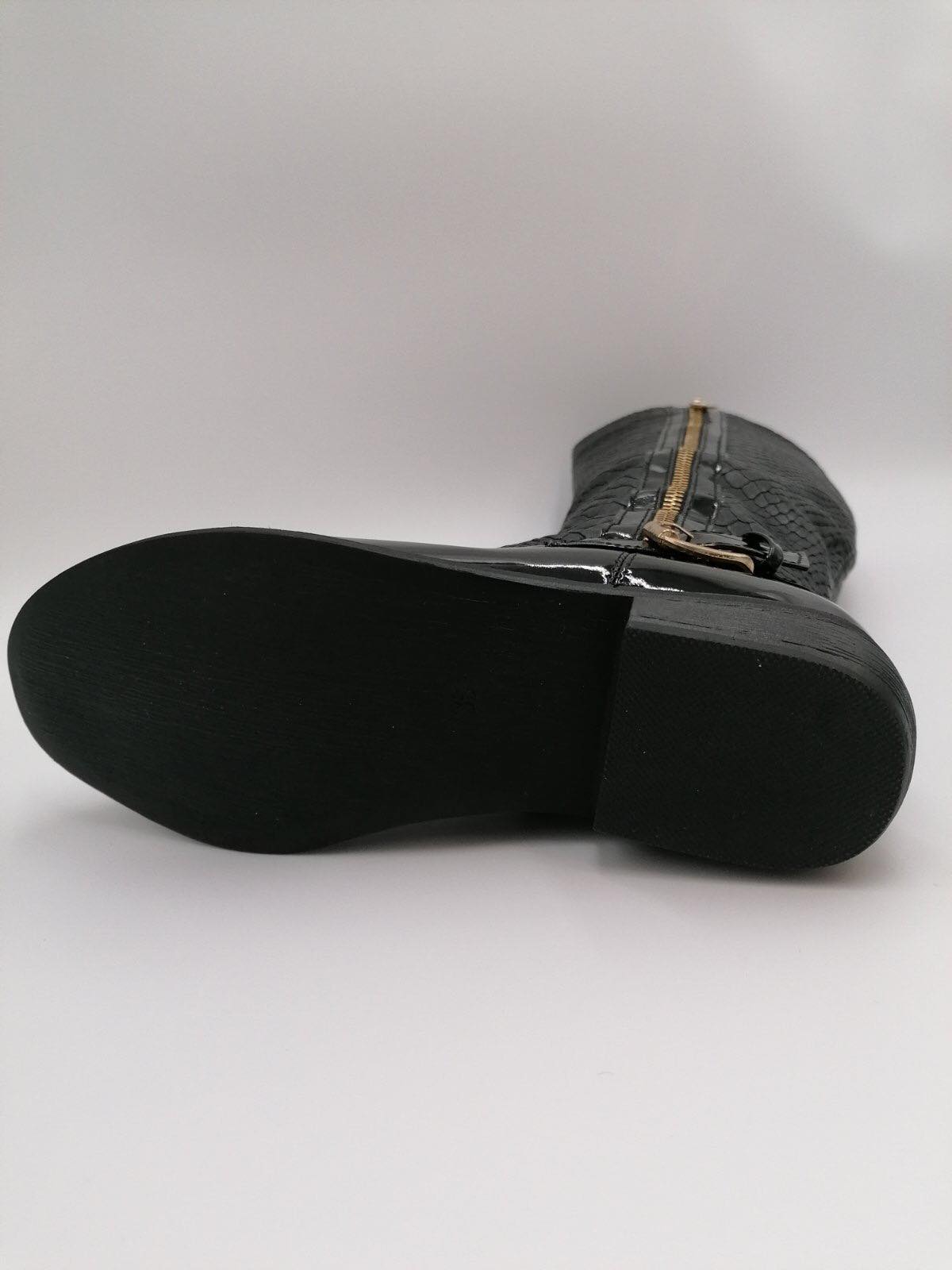 Støvle med lynlås detalje